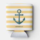 Gele strips en blauwe anker blikjeskoeler (Achterkant)