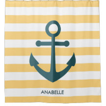 Gele strips en blauwe anker