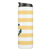 Gele strips en blauwe anker thermosbeker (Geroteerd rechts)