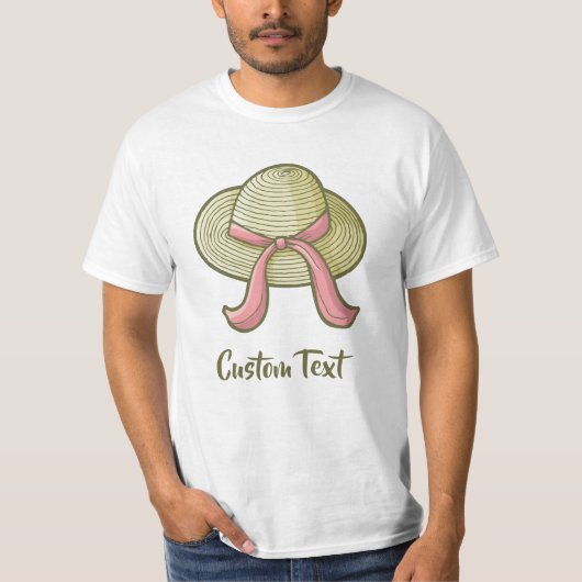 Gele strohoed t-shirt (Voorkant)