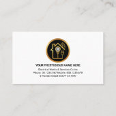 Gele stroomstekker Elektricien Service Visitekaartje (Achterkant)