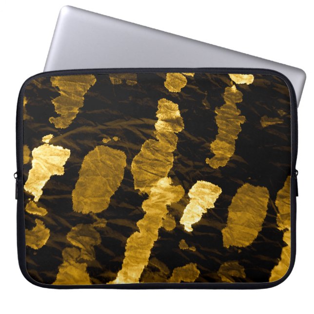 Gele stropdas-kleurstof splash, waterverf. laptop sleeve (Voorkant)