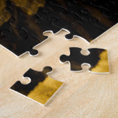 Gele stropdas-kleurstof splash, waterverf. legpuzzel (Zijkant)