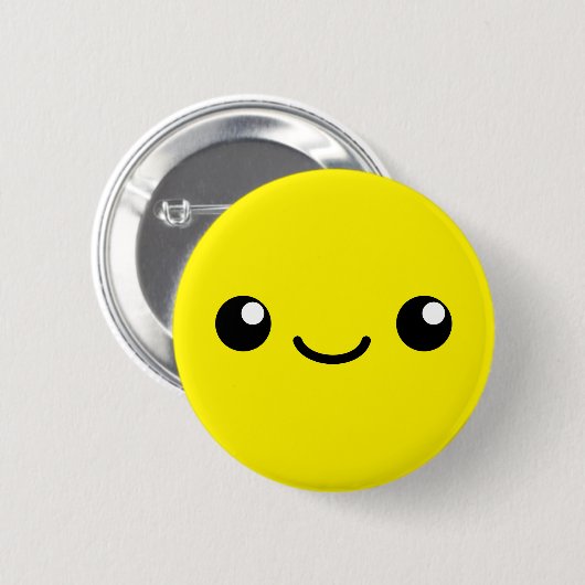 Gele stropdas ronde button 5,7 cm (Voorkant /achterkant)