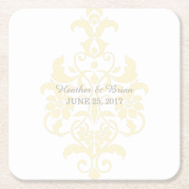 Gele subtiele Onderzetters voor Damaspapier