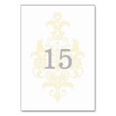 Gele subtle Damask Table Kaart (Voorkant)
