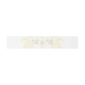Gele subtle Damask Wedding Belly Bands Uitnodigingen Wikkel (Vlak)