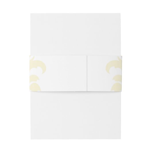 Gele subtle Damask Wedding Belly Bands Uitnodigingen Wikkel (Achterkant Voorbeeld)