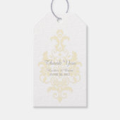 Gele subtle Damask Wedding Gift Labels Cadeaulabel (Voorkant)