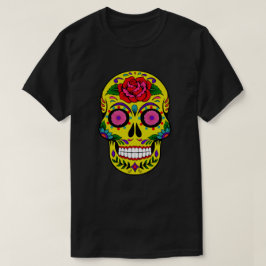 Gele Suiker Schedel Dia de los Muertos T-shirt