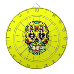Gele Suikerschedel (Dag van de Doden) Dartboard Dartbord