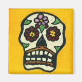 Gele suikerschedel magneet (Voorkant)