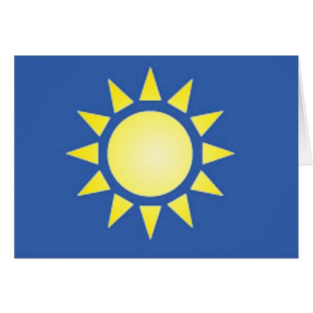 Gele Sun Greet/Note Card (Voorkant Horizontaal)