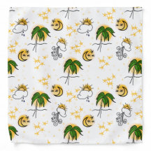 Gele Sun Moon Stars Groene Palm Tree Tattoos