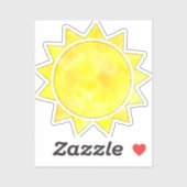 Gele Sun-Waterverf Sticker (Vel)