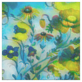 Gele Sunbeam Bloemen Stof (Swatch)