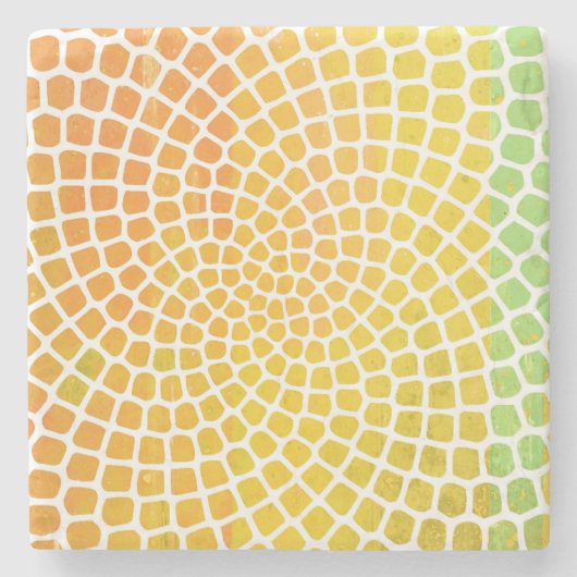 Gele Sunburst Stenen Onderzetter (Voorkant)