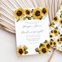 Gele Sunflower Floral Wedding Invitation