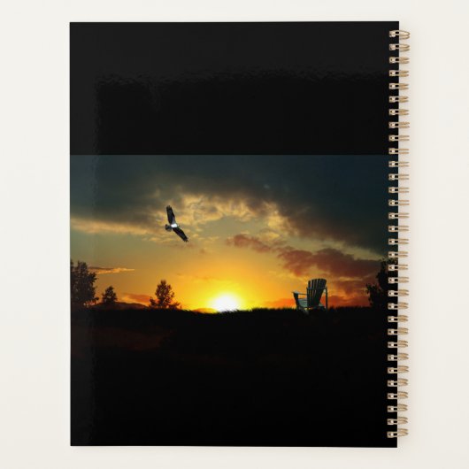 Gele Sunset Grassy Meadow Dagelijkse Planner (Achterkant)