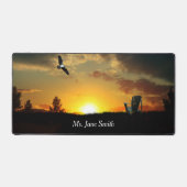 Gele Sunset Grassy Meadow Desk Mat (Voorkant)