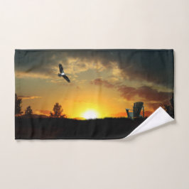 Gele Sunset Grassy Meadow Handdoek