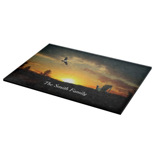 Gele Sunset Grassy Meadow Snijplank (Hoek)