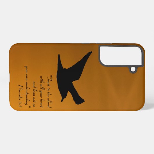Gele Sunset Sky Bird in Flight Faith Bible Verse Samsung Galaxy Hoesje (Achterkant horizontaal)