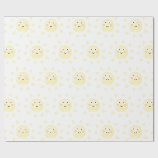 Gele Sunshine Waterverf Cadeaupapier (Vlak)