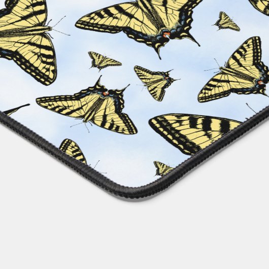 Gele Swallowtail Butterfly Blue Clouds Sky Bureaumat (Hoek)