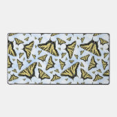 Gele Swallowtail Butterfly Blue Clouds Sky Bureaumat (Voorkant)