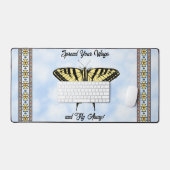 Gele Swallowtail Butterfly Blue Sky Gepersonalisee Bureaumat (Keyboard & Muis)