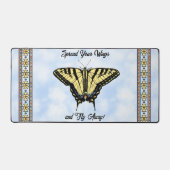 Gele Swallowtail Butterfly Blue Sky Gepersonalisee Bureaumat (Voorkant)