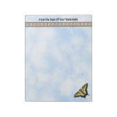 Gele Swallowtail Butterfly Blue Sky Gepersonalisee Notitieblok (Linkerzijde)