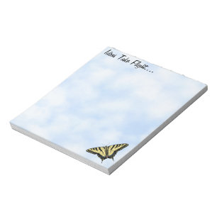 Gele Swallowtail Butterfly Blue Sky Gepersonalisee Notitieblok