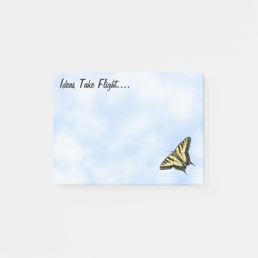 Gele Swallowtail Butterfly Blue Sky Gepersonalisee Post-it® Notes (Voorkant)