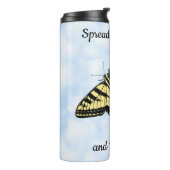 Gele Swallowtail Butterfly Clouds gepersonaliseerd Thermosbeker (Gedraaid links)