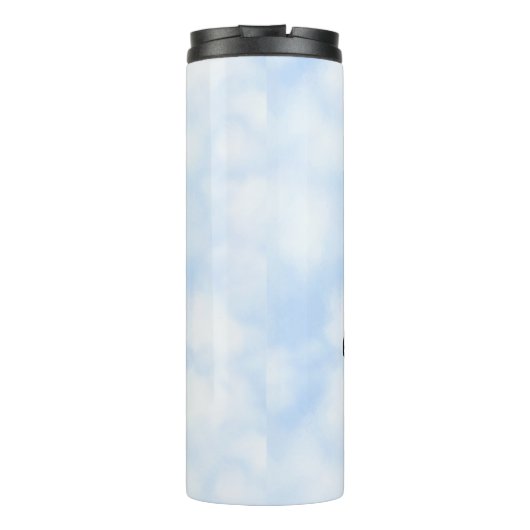 Gele Swallowtail Butterfly Clouds gepersonaliseerd Thermosbeker (Achterkant)