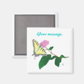 Gele Swallowtail Butterfly Flower Custom Magnets Magneet (Voorkant / Achterkant)