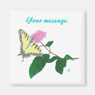 Gele Swallowtail Butterfly Flower Custom Magnets Magneet
