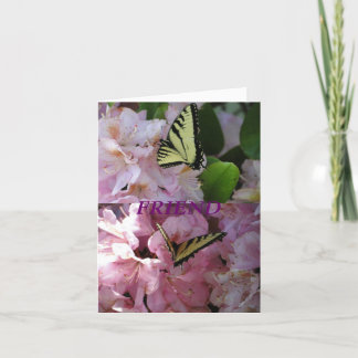 Gele Swallowtail Butterfly & Rhododendron Kaart