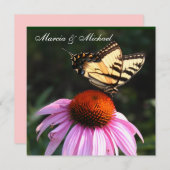 Gele swallowtail Butterfly-uitnodiging Kaart (Voorkant / Achterkant)