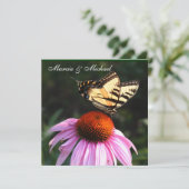 Gele swallowtail Butterfly-uitnodiging Kaart (Staand voorkant)