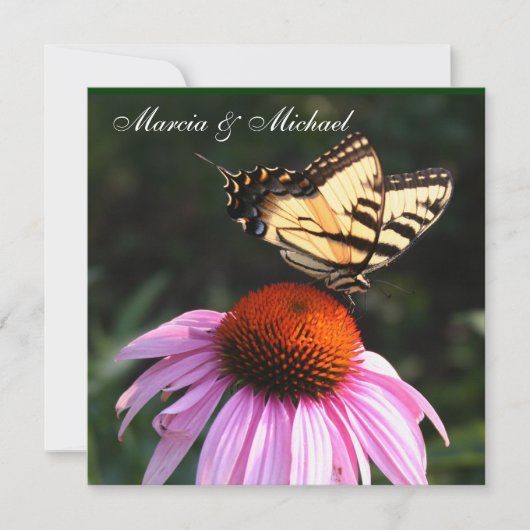 Gele swallowtail Butterfly-uitnodiging Kaart (Voorkant)