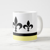 Gele Swanky Fleur De Lis Jumbo Mok (Voorkant rechts)