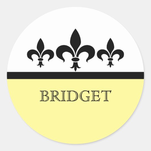 Gele Swanky Fleur De Lis Stickers (Voorkant)