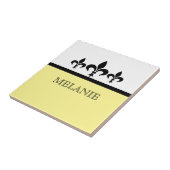 Gele Swanky Fleur De Lis Tegel Tegeltje (Zijkant)