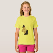 Gele t-shirt met prints erop (Voorkant volledig)