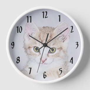 Gele Tabby Kat Schilderij - Cute Originele Katten 