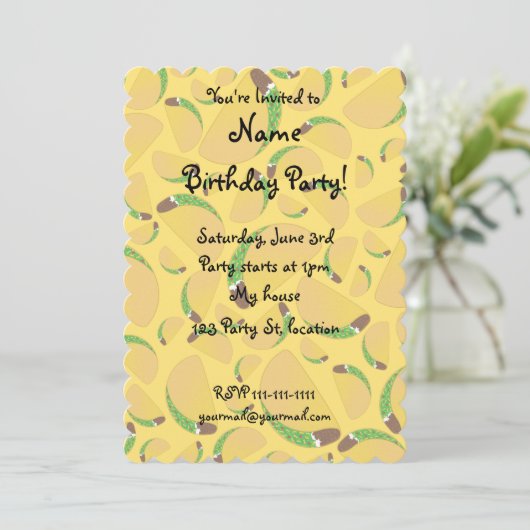 Gele tacos kaart (Staand voorkant)