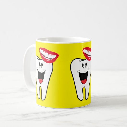 Gele Tandarts Mok (Voorkant links)